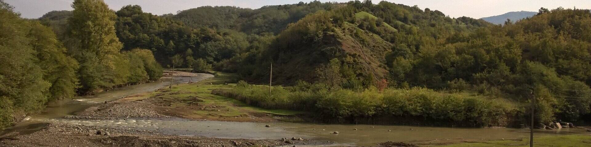 The Kumuri river in the western portion of the country of Georgia. View from the rural village of Tobanieri. #river