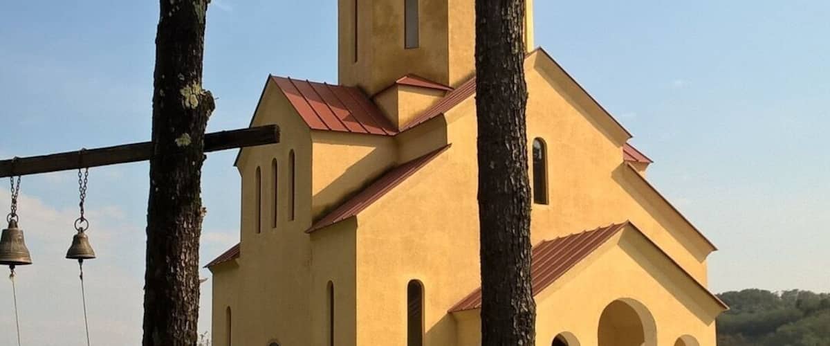 A Georgian Orthodox Church in the rural west Georgian village of Tobanieri.