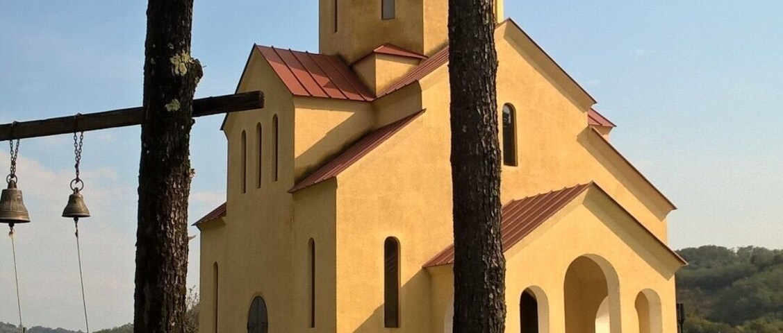 A Georgian Orthodox Church in the rural west Georgian village of Tobanieri.