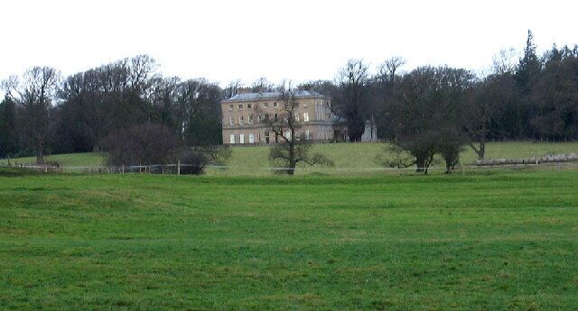 Dissington Hall. Built in 1794 by William Newton for Edward Collingwood, a relative of Lord Collingwood. The trees in the centre mark the course of the river Pont