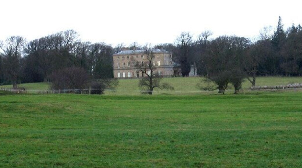 Dissington Hall. Built in 1794 by William Newton for Edward Collingwood, a relative of Lord Collingwood. The trees in the centre mark the course of the river Pont