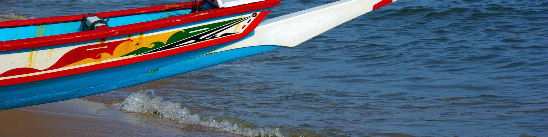 Pirogue de pêche du Sénégal en gros plan