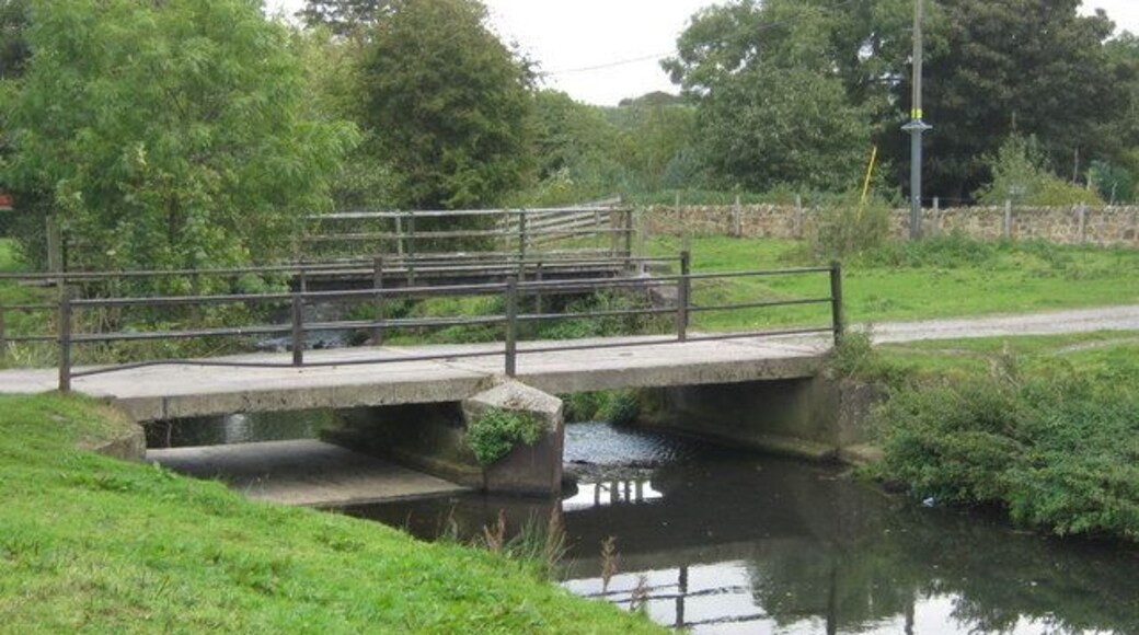 Bridges over the River Gaunless at Evenwood A footbridge and a small road bridge to Mill Farm