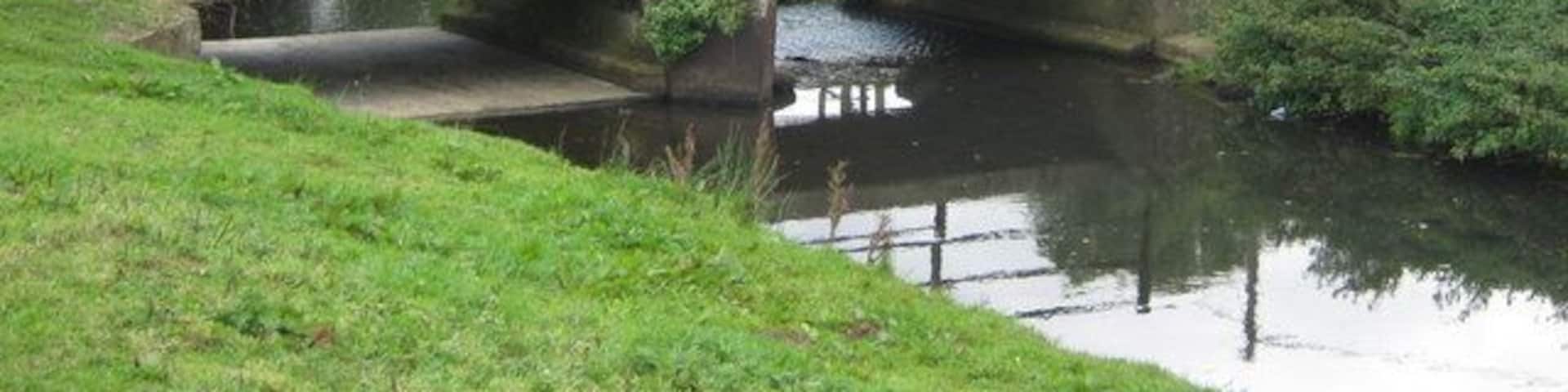 Bridges over the River Gaunless at Evenwood A footbridge and a small road bridge to Mill Farm