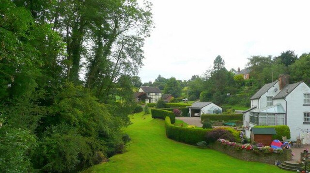 Ruckhall Mill and cottages Viewed from the Cage Brook Bridge.