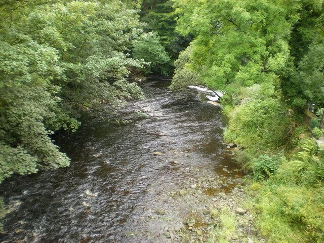 River Wyre Looking downstream from Dolphinholme Bridge