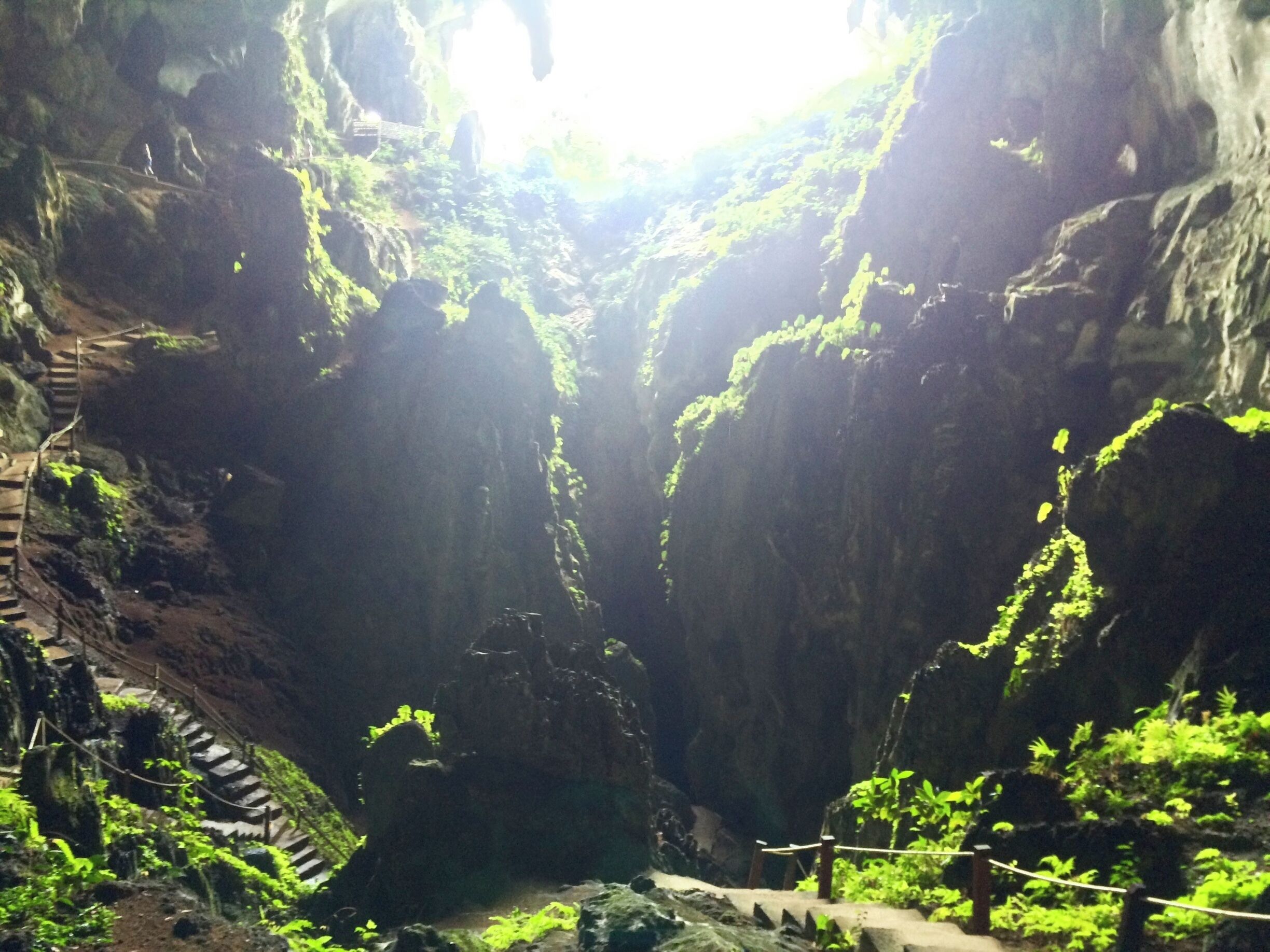 Light coming through inside the fairy cave