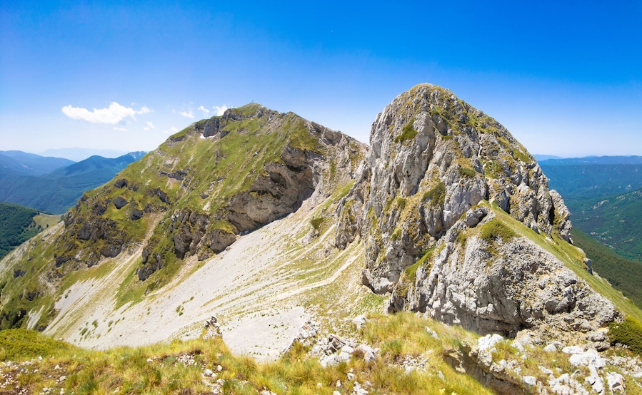 Mount Viglio (Frosinone, Italy) - In the Monti Cantari mountain range, the Monte Viglio is one of three hightest peak in Lazio region. Here during the spring with hikers.