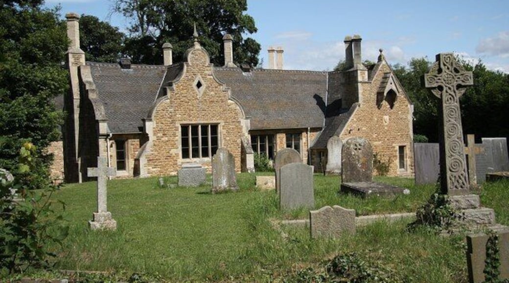 Hough on the Hill Schoolhouse Former School and Schoolhouse by All Saints' church at Hough on the Hill, with shaped gables dated 1867