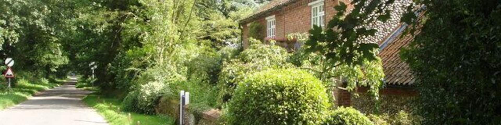 Leaving the village It's called The Street - but this is just a small, quiet lane on the edge of the village of Swanton Novers. No shops, no pub, no school... like many of the tiny communities in North Norfolk.