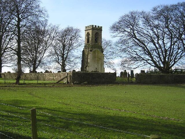 West tower of the demolished church of St John the Evangelist, Bishop Thornton, North Yorkshire