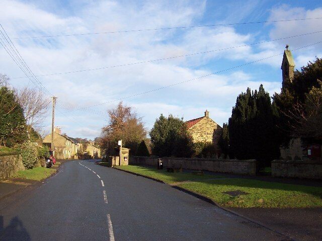 Central Grewelthorpe. Main Street outside the chapel, Grewelthorpe