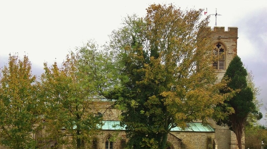 St Mary the Virgin parish church, Stoke Bruerne, Northamptonshire, seen from the north