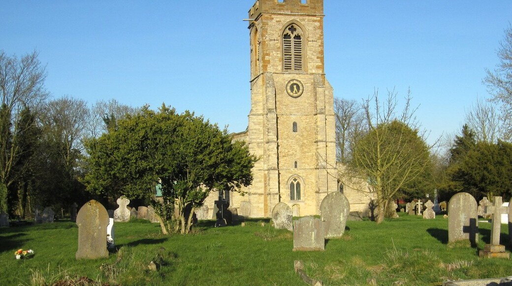 St Mary the Virgin parish church, Stoke Bruerne, Northamptonshire, seen from the west
