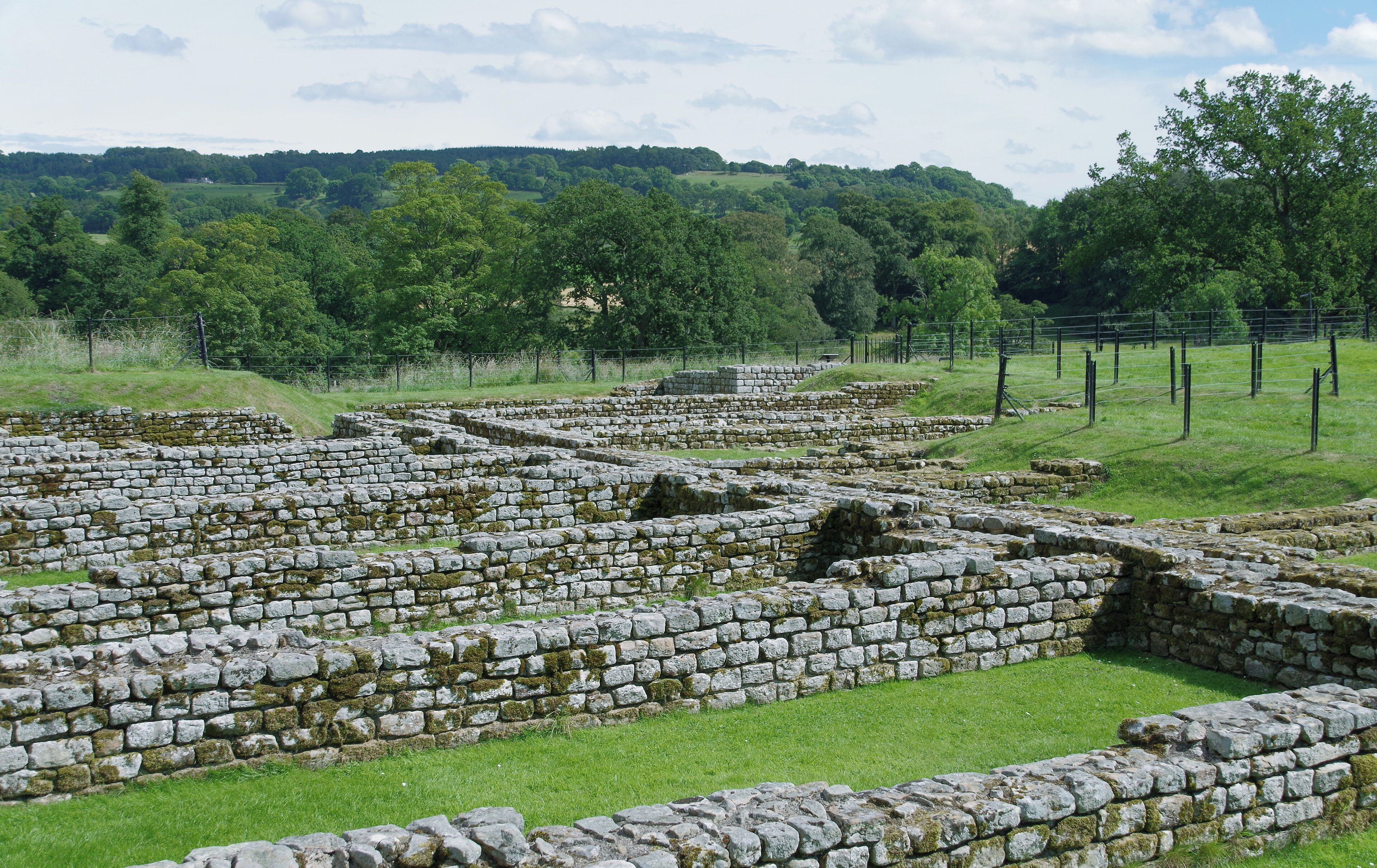 Cilurnum Roman Fort near Chollerford in Northumberland. This was a cavalry fort, built as part of Hadrian's Wall.