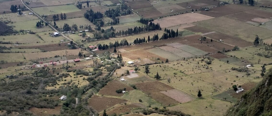 This volcan is active but people elave there in the Valley
Ecuador