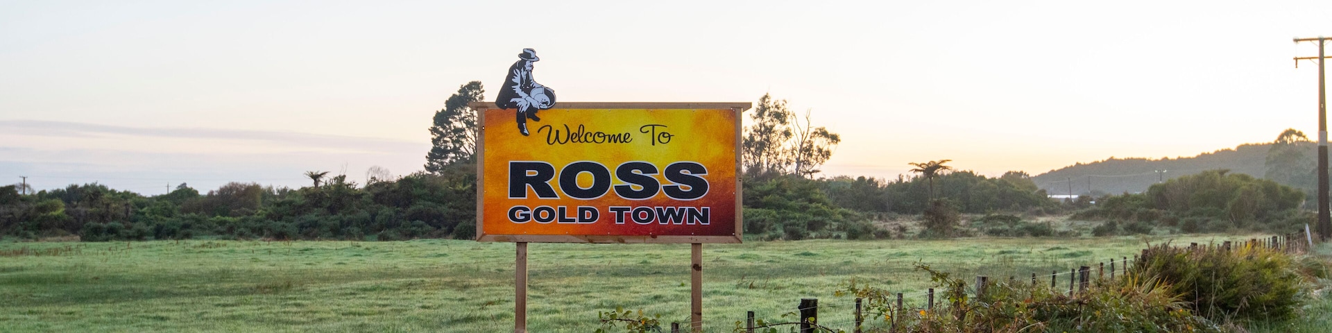 Ross Gold Town Sign - New Zealand