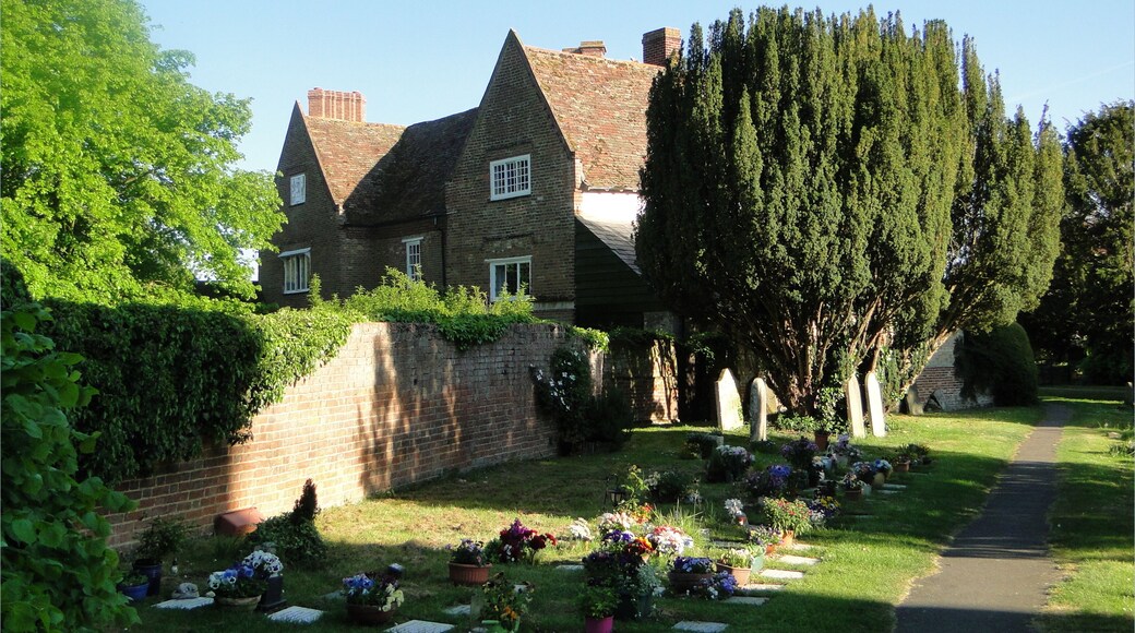 Manor Farm, Alconbury, near to Alconbury, Cambridgeshire, Great Britain. Seen from the churchyard