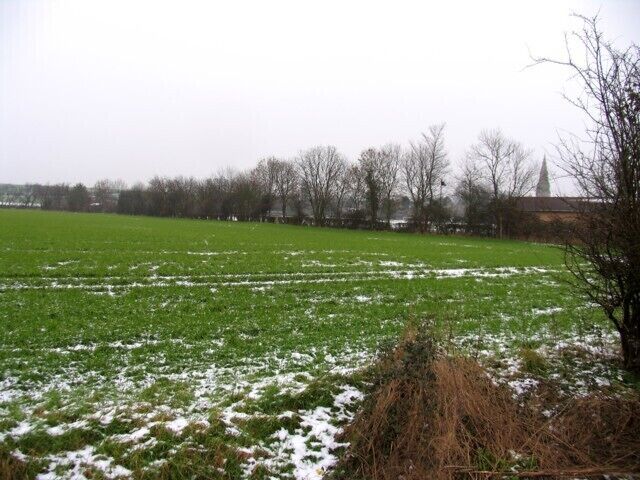 Fields Alconbury St Peter and St Paul visible in the background