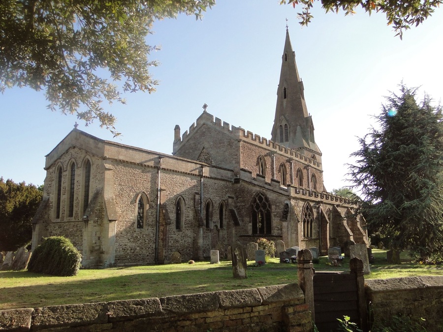 SS Peter and Paul parish church, Alconbury, Cambridgeshire (formerly Huntingdonshire), seen from the northeast