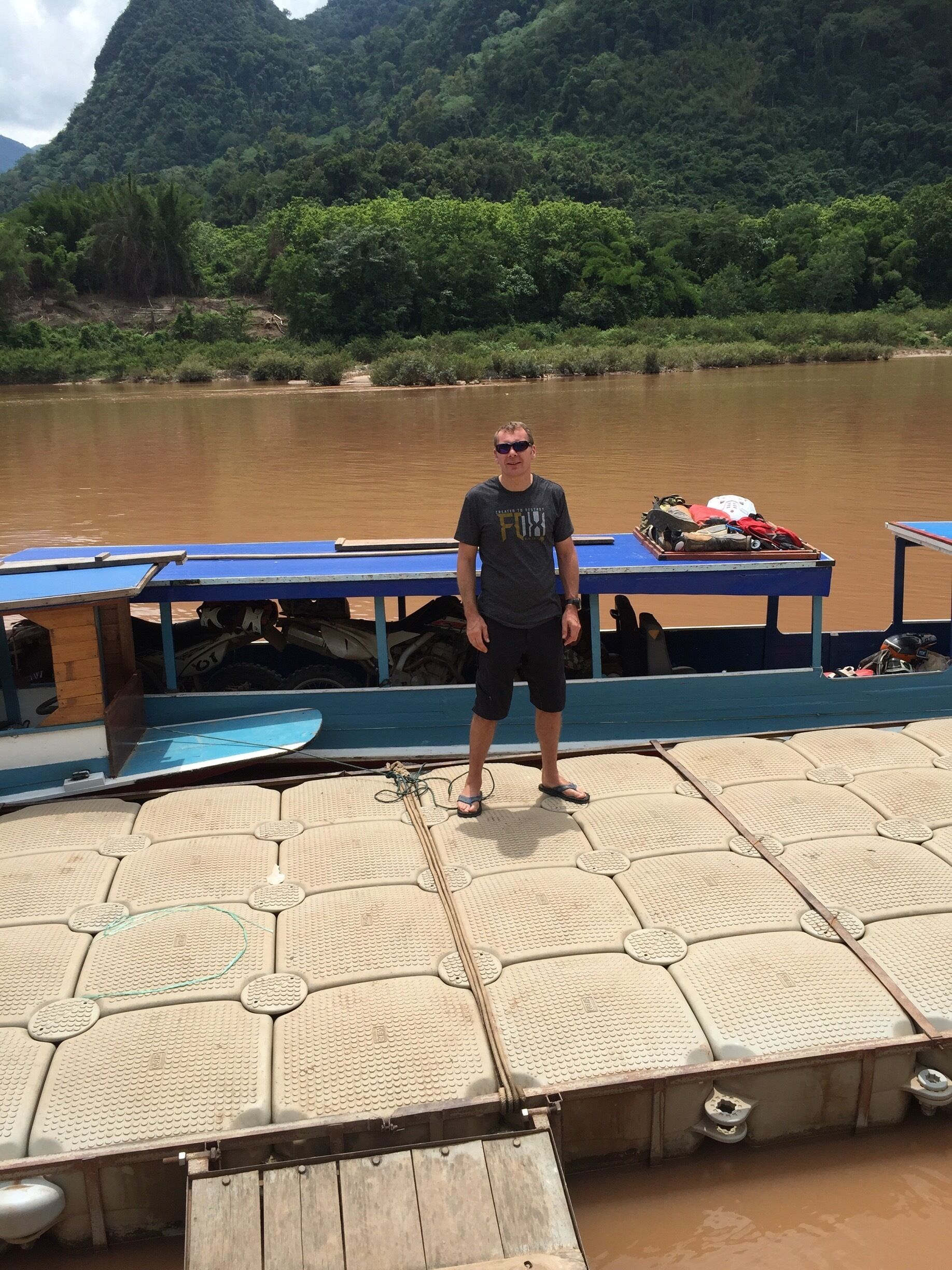 Laos Trip 2015 - Bikes all loaded up, headed down the Nam Ou River !
