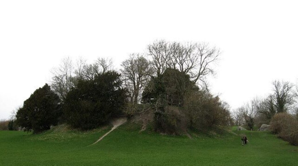 Motte, Bramber Castle Just the mound remains now overgrown by trees. The castle was built in 1073 and was derelict by the 16th century.