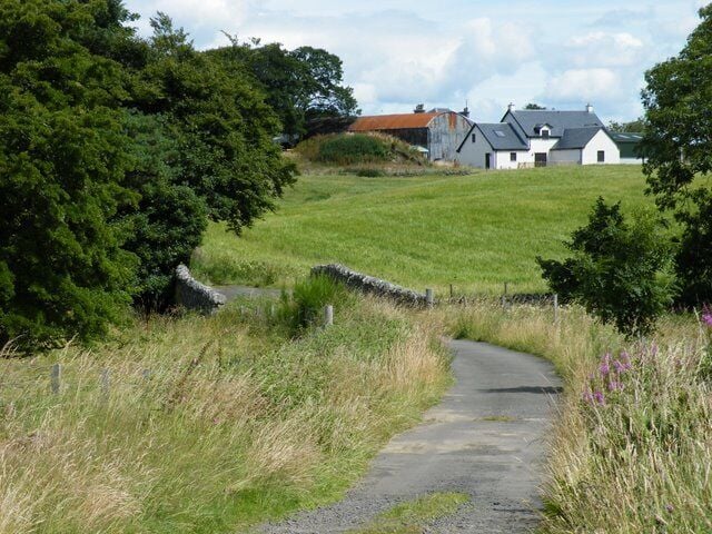 High Mathernock Farm With Mathernock Bridge in the foreground.