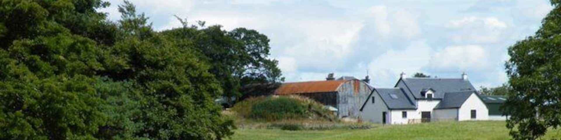 High Mathernock Farm With Mathernock Bridge in the foreground.