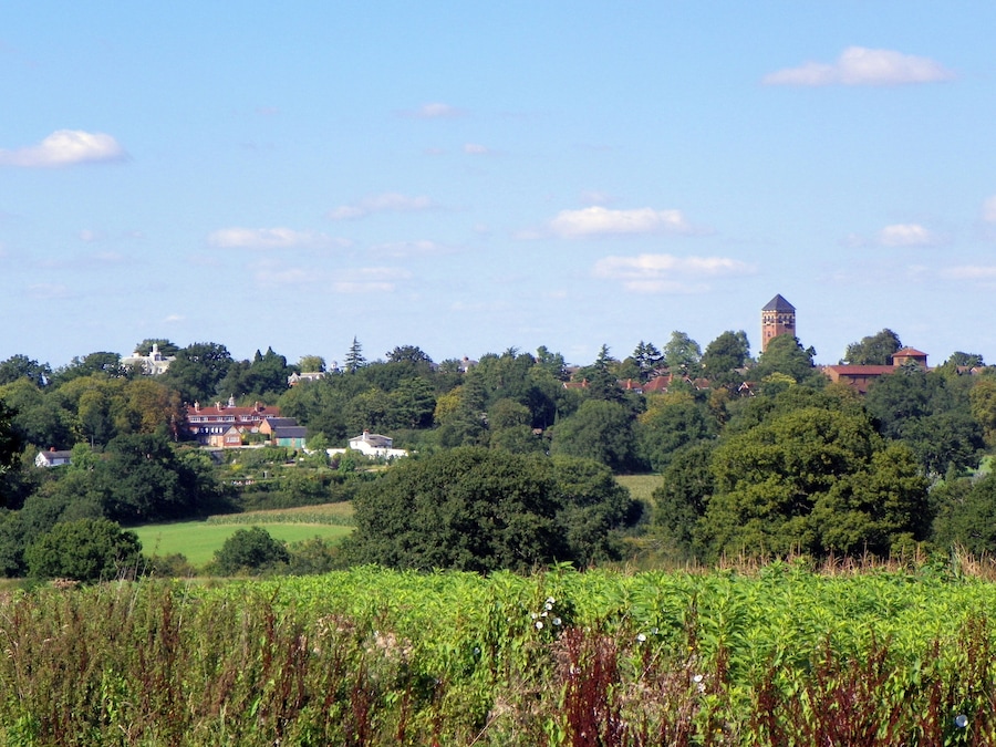 View towards Shenley Park, Shenley, Hertfordshire, England.