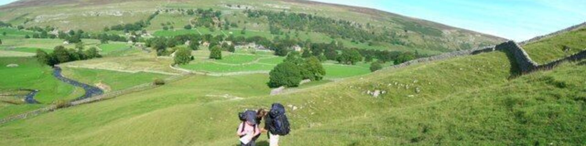 Yorkshire Dales navigation. On the way to Malham on the Monks Road, or are we? Duke of Edinburgh Silver Award students (from Giggleswick School) study the map on their way out of Arncliffe as they head towards Malham Tarn. The route follows the deep sided Cowside Beck...magnificent Limestone Country.