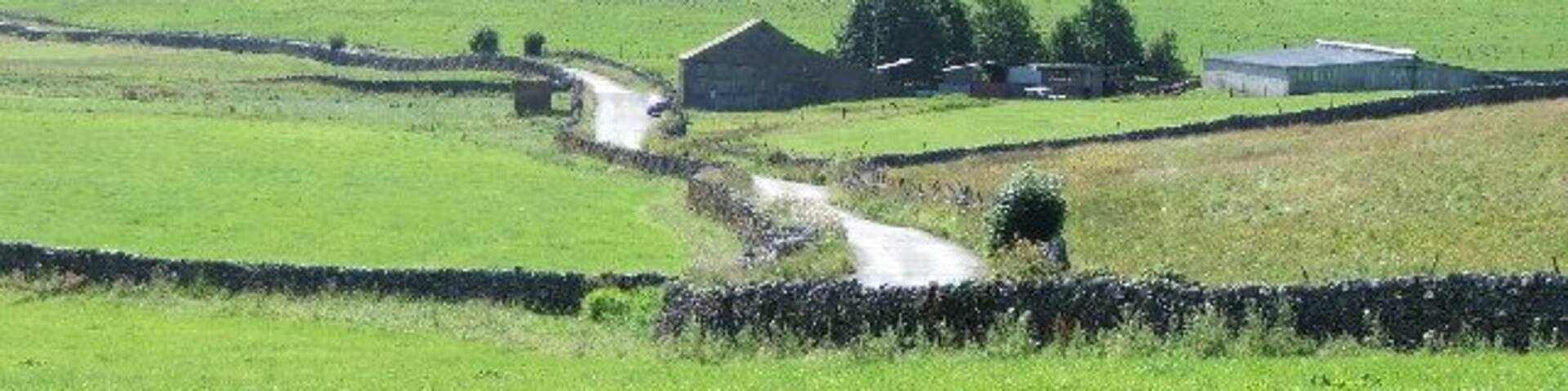 Farm buildings in Littondale. Looking SE from SD939713.