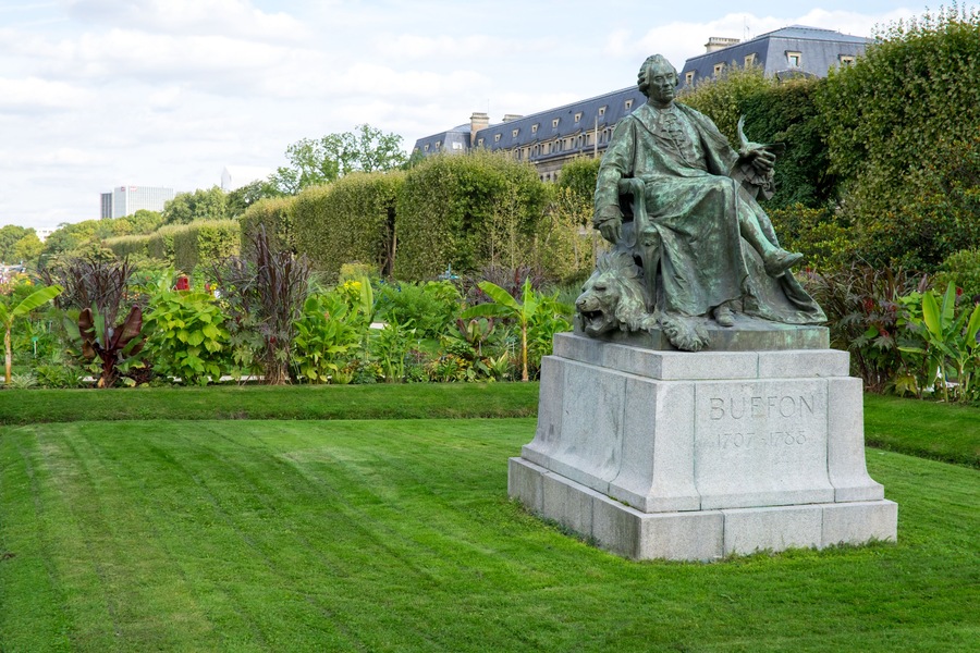 Paris, Jardin des Plântes, Denkmal für den Comté de Buffon, Aufklärer, Naturforscher und Wissenschaftler