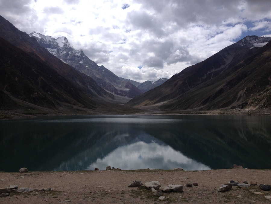 Nearly 8km from Naran and situated at the height of 10,578 feet (3,224 meters) above sea level, Saiful Muluk is the most beautiful lake in the Kaghan Valley. Offering splendid views of the Peak of Malika Parbat (Mountain) this lake is a water source for River Kunhar.
We visited Saiful Muluk on 16th September 2015, the pleasant smell and the pollution free environment, make us feel that we are in some other world. The weather is sort of undefinable as the wind is cold and the areas where there are clouds and shade it feels very cold but at the area where the sun is shining it feels too hot. The water of the lake was cold, but we all were enjoying it very much. The water is too clear and reflection of nearby mountain seen in the lake is amazing, it feels like a huge mirror lying on the ground.
http://karachitokhunjerab.blogspot.com/