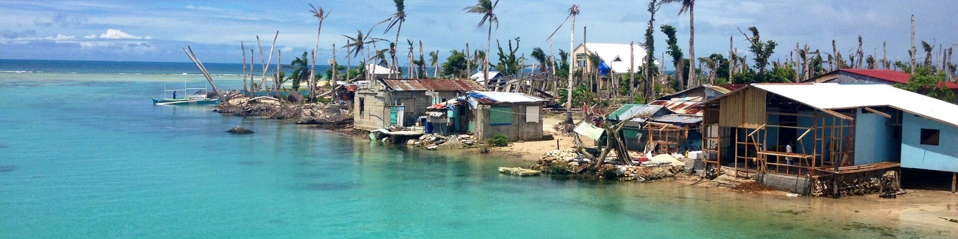 This village was devastated by the 2013 Yolanda typhoon. The pic is from a couple months later. They are slowly getting back on their feet. Very few tourists came before hand and ever fewer now but it's worth going! Spectacular beaches, seafood, atmosphere and life experiences with the locals. Look for the Italian guy who opened a little hotel and restaurant !
