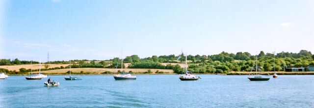 Medina River, Isle of Wight Looking across the Medina River from the moorings near the Folly public house, Whippenham.