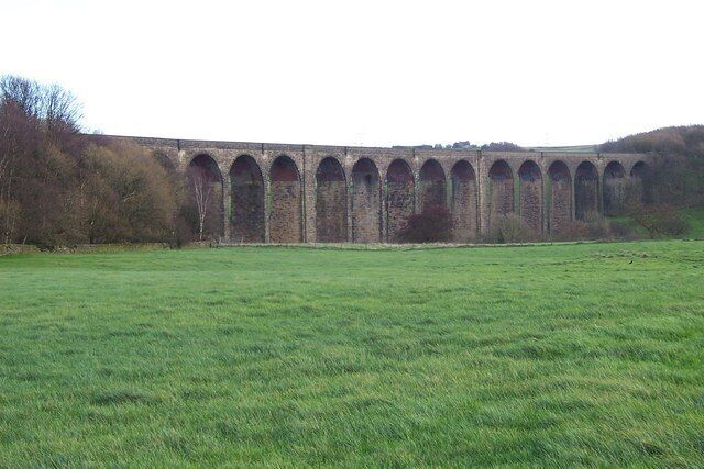 Hewenden rail viaduct Near Cullingworth, West Yorkshire. The viaduct is part of the great northern trail, from it there are great views of the valley and Hewenden reservoir.