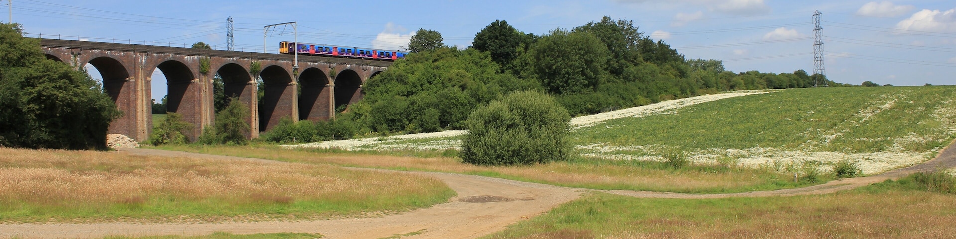 Soper's Viaduct, near Cuffley, Hertfordshire, UK. This view is looking north.