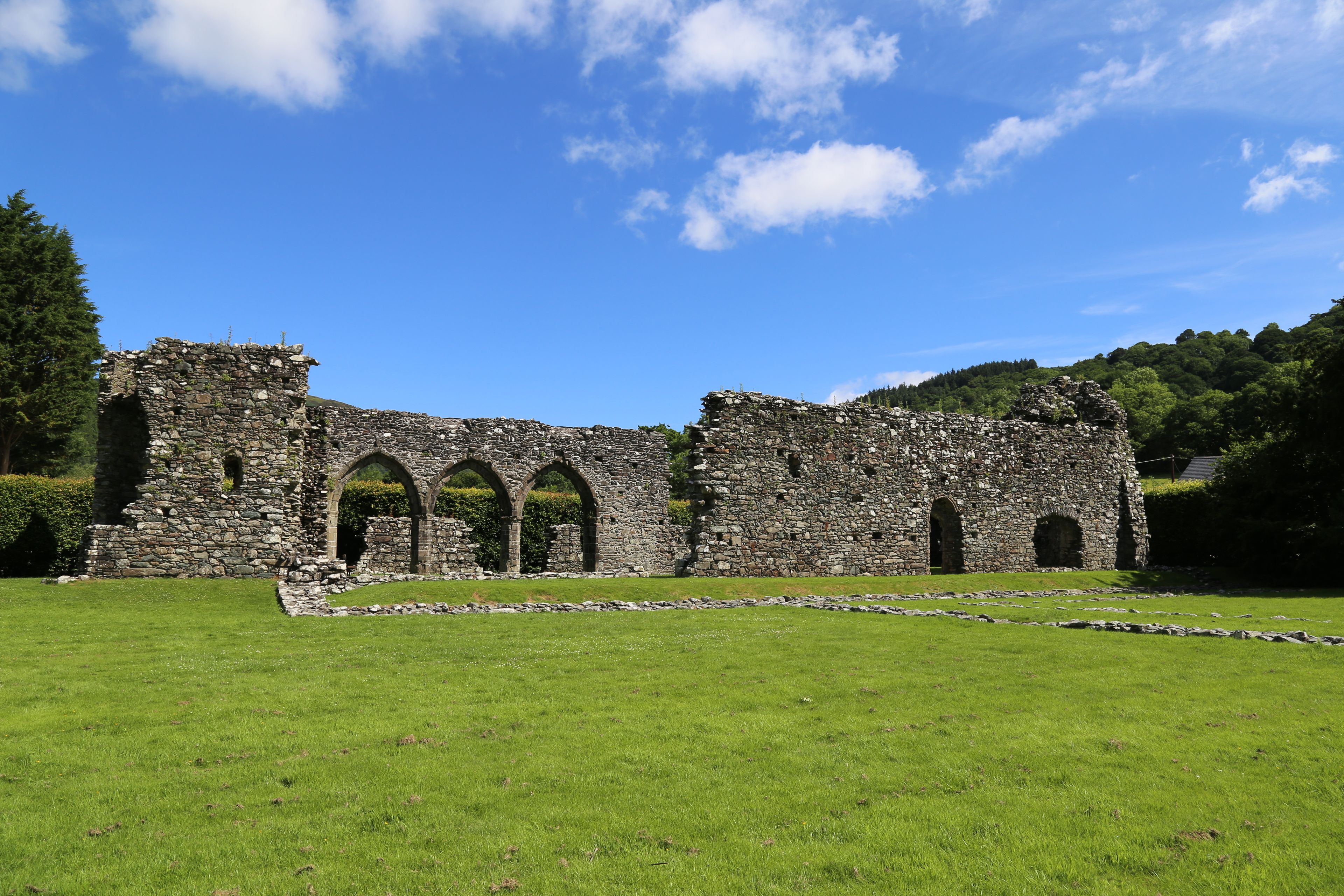The ruins of Cymer Abbey in Gwynedd, Wales, UK.