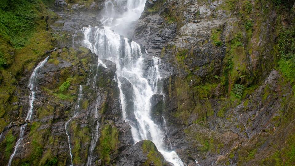 La Plata waterfall, the largest waterfall in Tolima, Colombia,