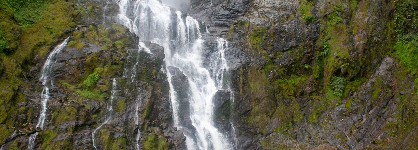 La Plata waterfall, the largest waterfall in Tolima, Colombia,
