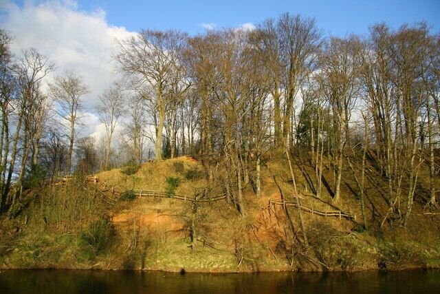 Collapsed Path River Ure path at Bell Banks, Sharow, is only passable with great care after land slip due to heavy rain and fallen tree damage.