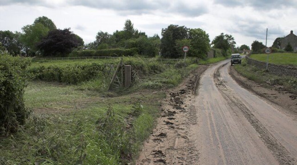 Flash flood aftermath A flash flood on 19th of June 2005 turned the road East of Fadmoor into a raging torrent.