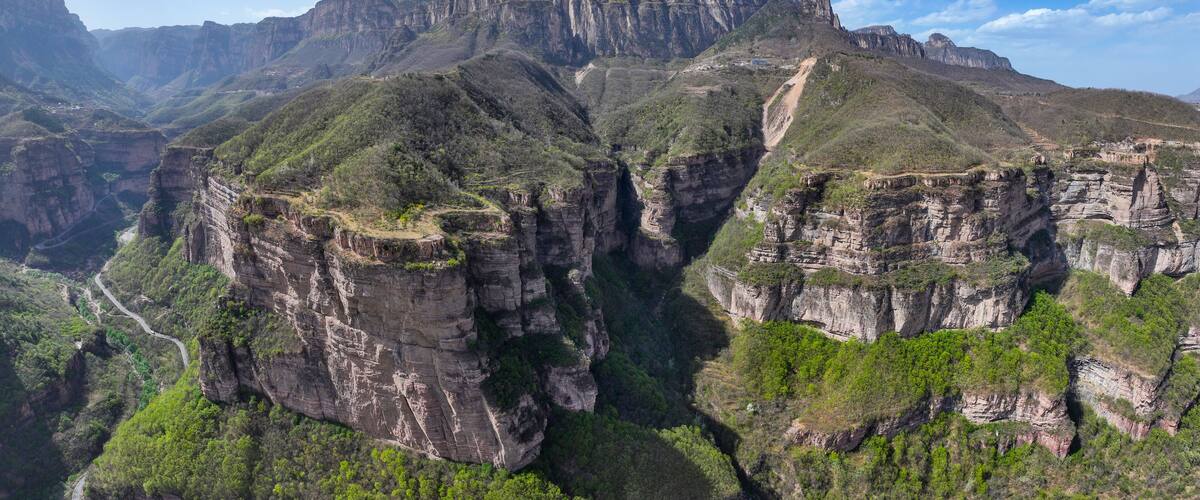 Aerial photography of Taihang Grand Canyon in Linzhou, Anyang City, Henan Province