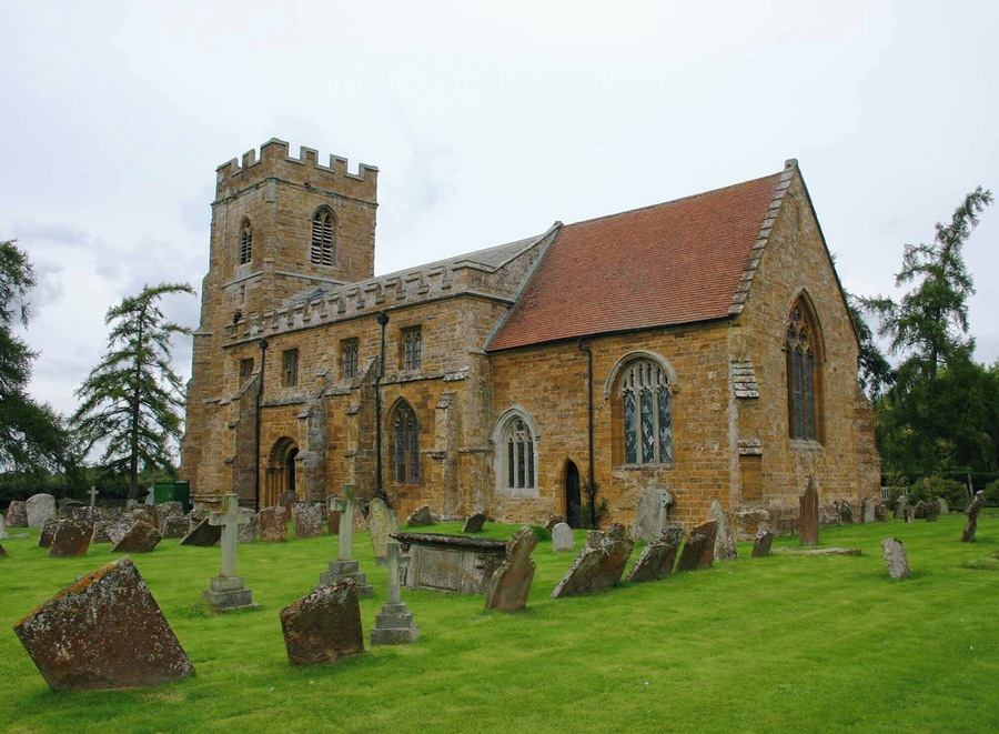 St Lawrence's parish church, Oxhill, Warwickshire, seen from the southeast