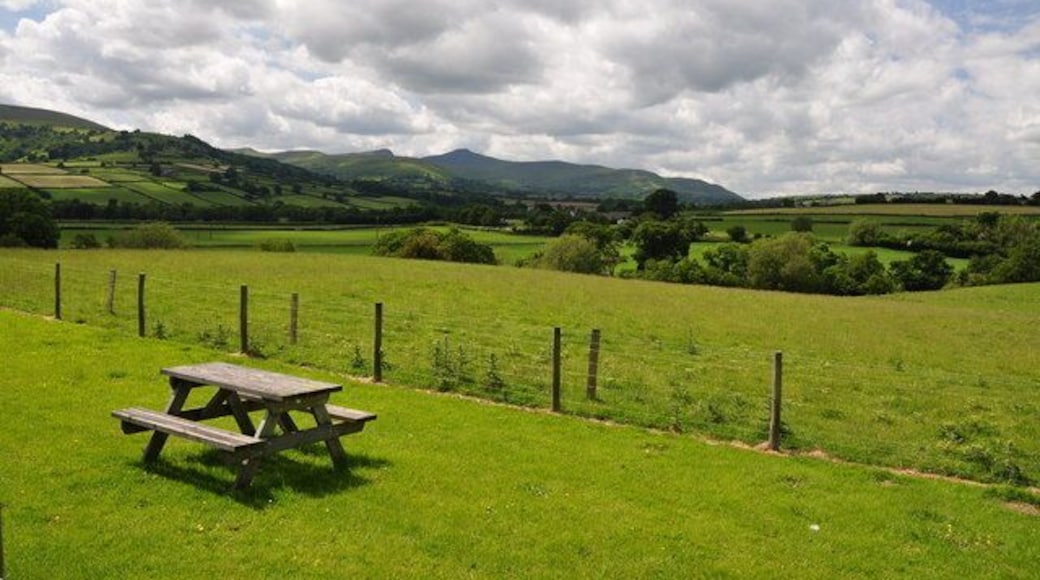 View to The Beacons - Llanhamlach View is from the car park of The Old Ford Inn on the A40.