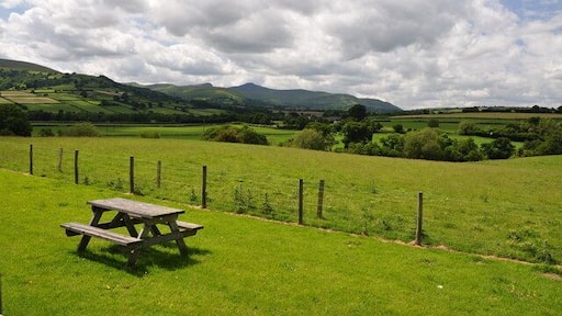 View to The Beacons - Llanhamlach View is from the car park of The Old Ford Inn on the A40.