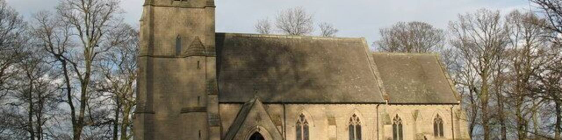 St Mary and All Saints Church Cundall An isolated little country church dating from 1852. There is a rather finely carved Saxon cross shaft within.
