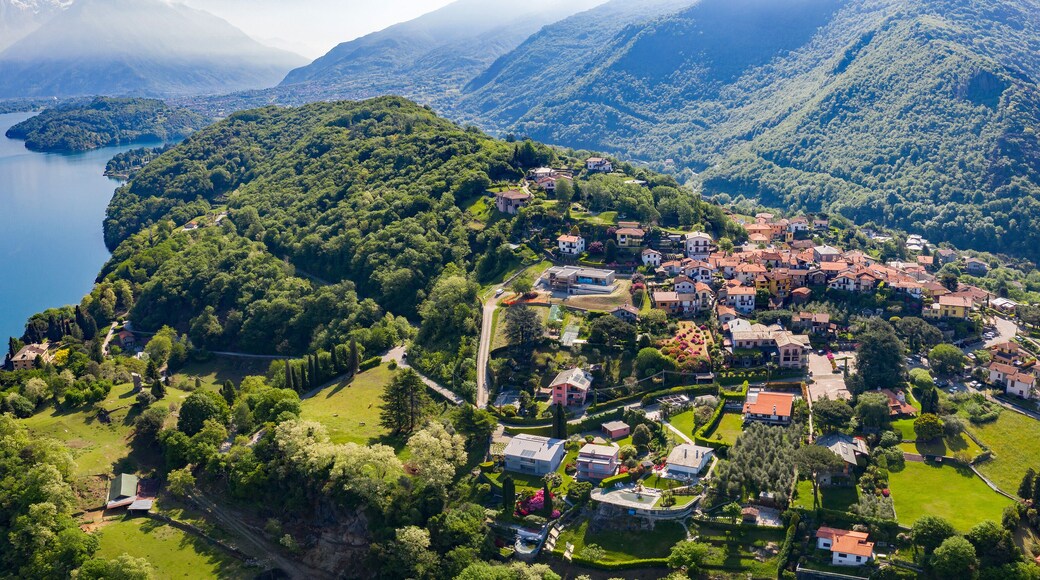 Olgiasca, Como Lake, Italy, aerial view