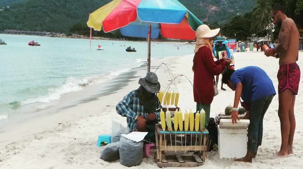 Sweet corn on the beach in Chaweng. Coated in butter spray and BBQ'd #Delicious