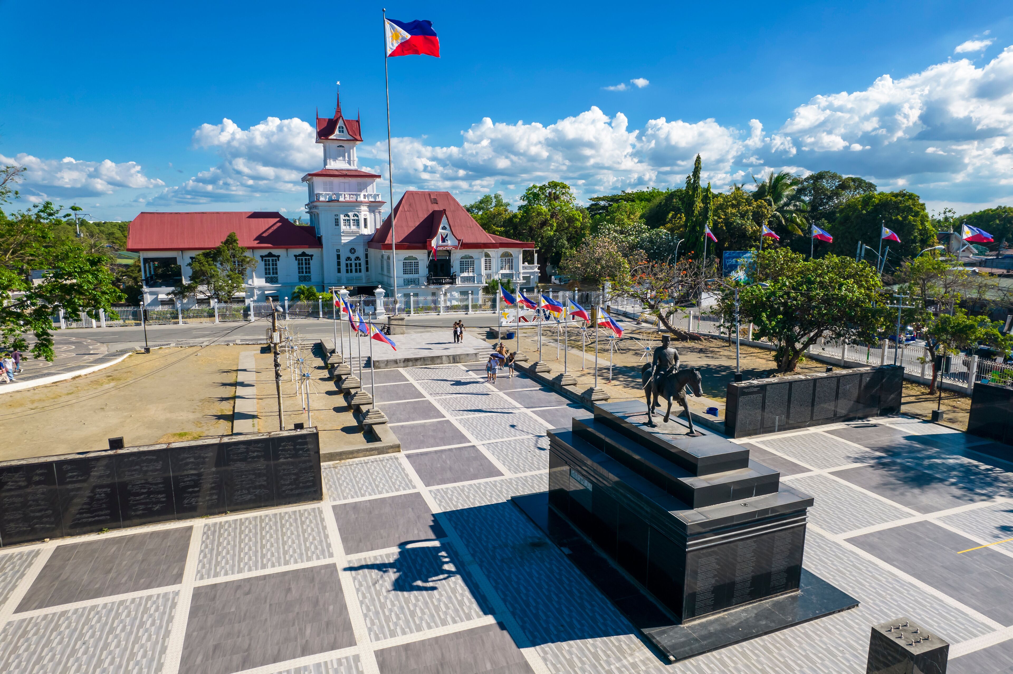 Kawit, Cavite, Philippines - Aerial of Emilio Aguinaldo Shrine and Freedom Park.